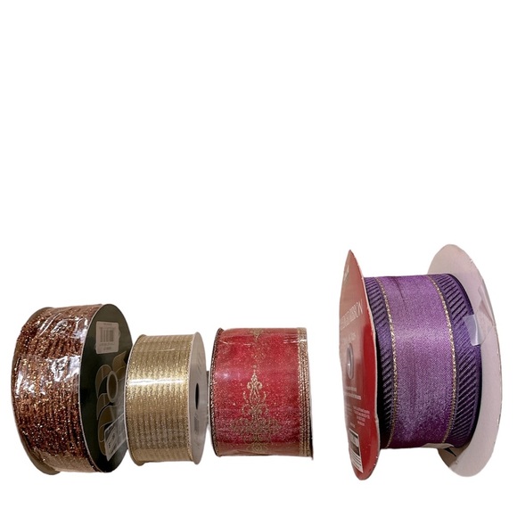 Christmas Ribbons 4 Rolls - Picture 1 of 3